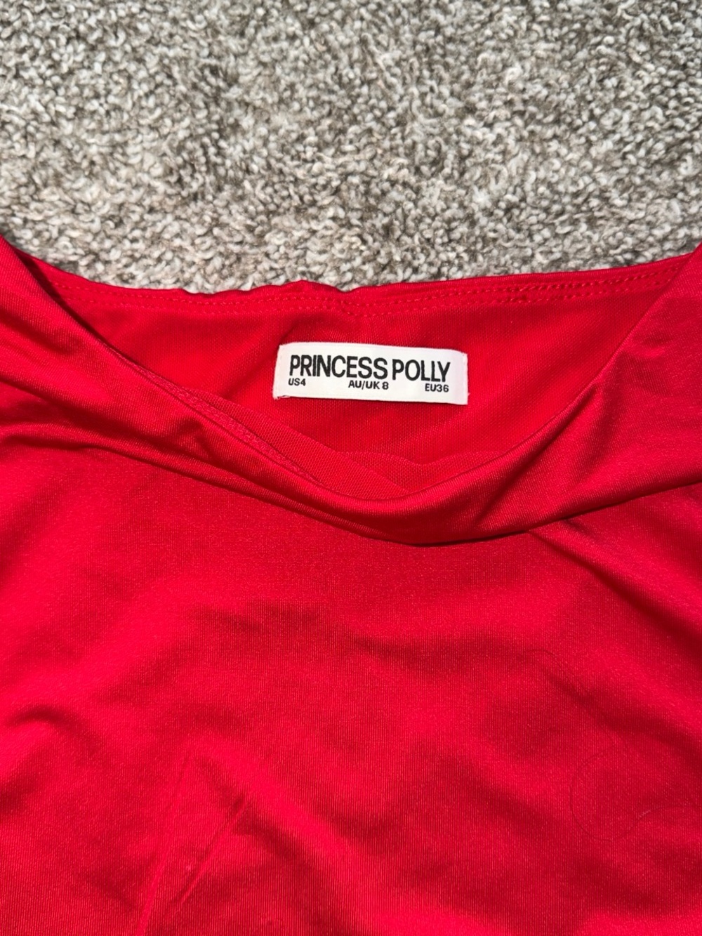 Princess Polly Red Ruched Side Tank Top - Picture 3 of 4